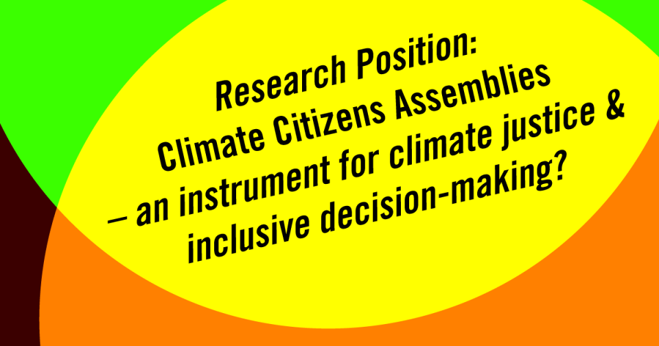 Research Position: ‘Climate Citizens Assemblies – An instrument for climate justice and inclusive decision-making?’